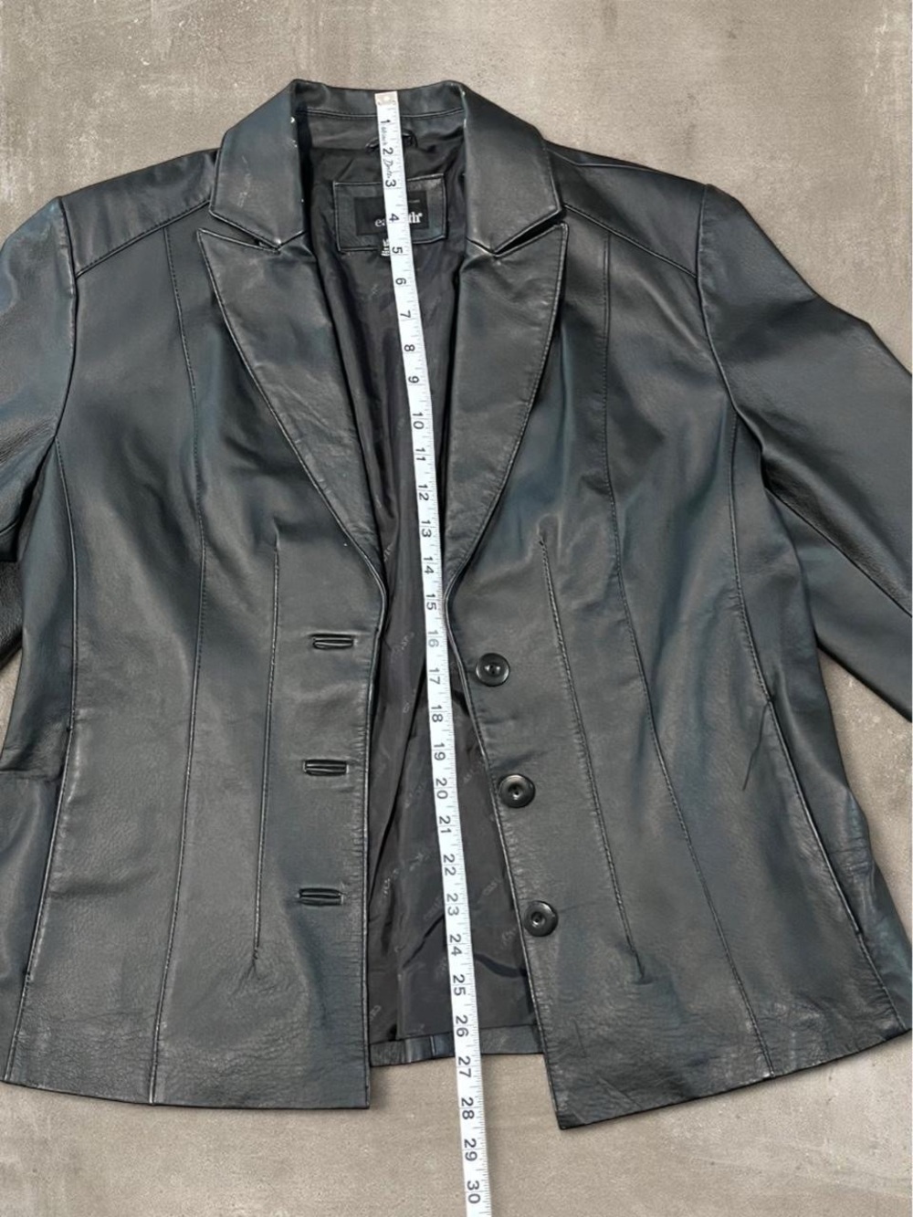 East 5th Genuine Leather Black Blazer Jacket Women’s Large Vintage Style - Picture 6 of 8